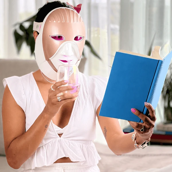 Buudy LED mask lifestyle use at home
